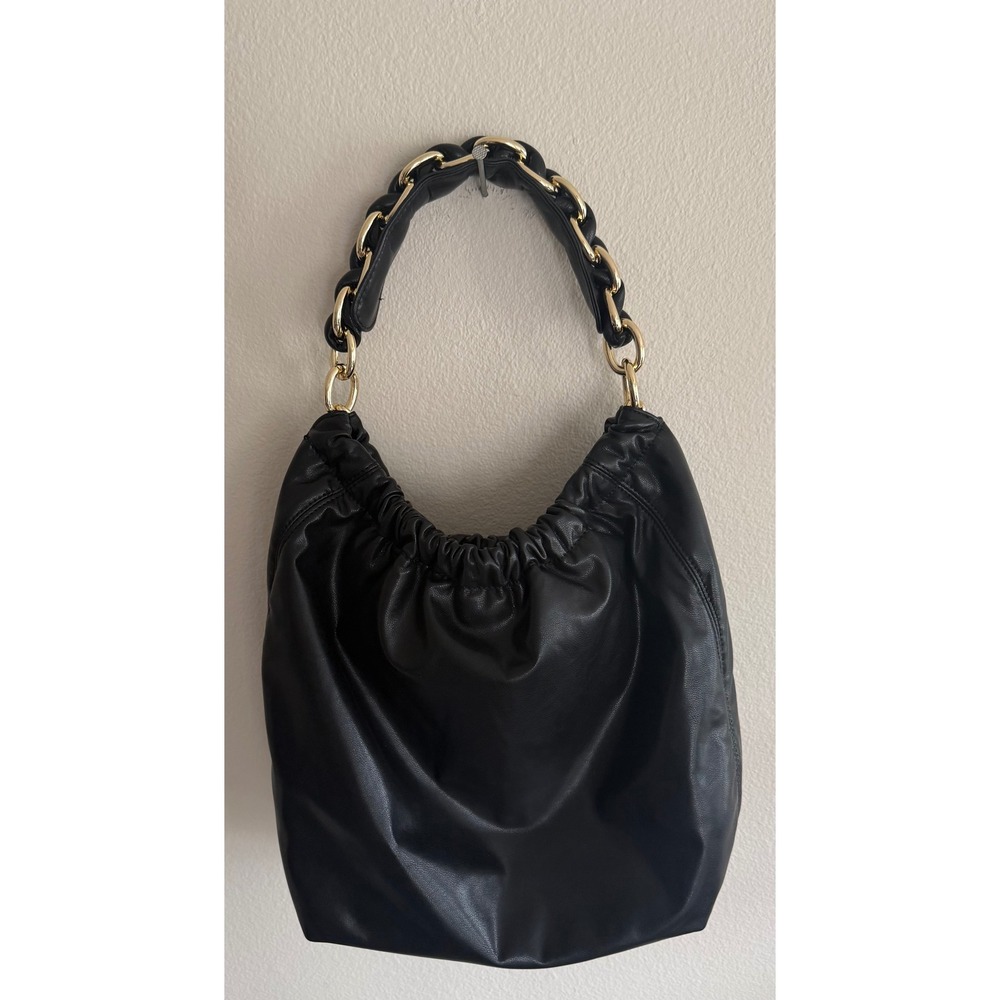 INC International Concepts Jaelynn Hobo Bag Black Gold Boho Festival